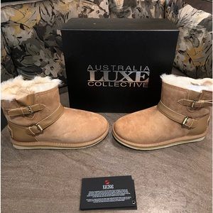 NWT womens Australia Luxe Collective Chestnut Machina Suede Boot